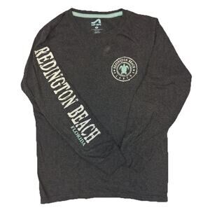 Surf Style Redington Beach Florida Long Sleeve Mens Small Gray Sea Turtle